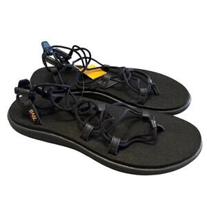Teva Voya Infinity Black Strappy Gladiator Sandals Women's 11 Outdoor
